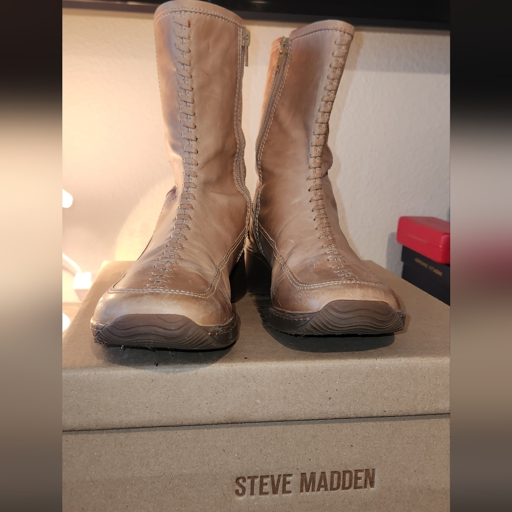 Steve Madden Women's Tan Leather Boots